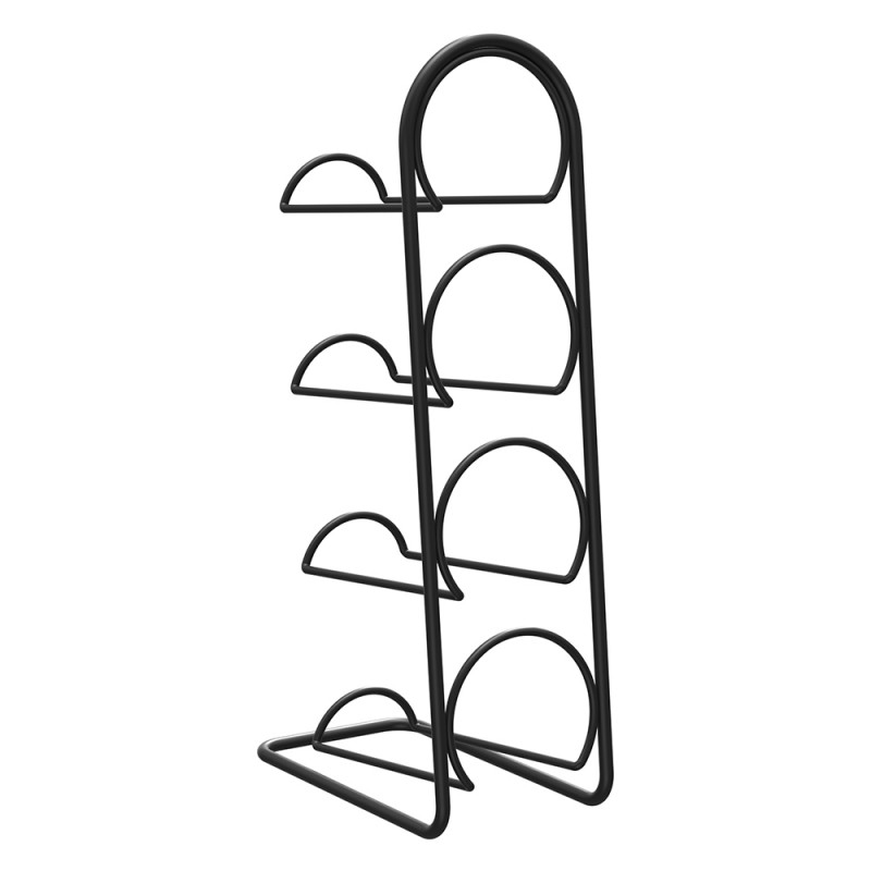 Tekno-Tel Κάβα 4 Θέσεων Μεταλλική Μαύρη Ματ 21x12x44εκ