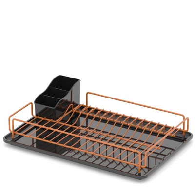 Tekno-Tel Πιατοθήκη Μεταλλική Χάλκινο-Μαύρο 32x47x9εκ