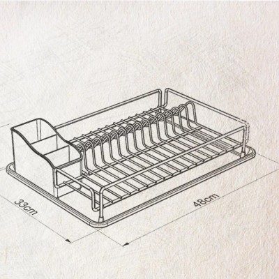 Tekno-Tel Πιατοθήκη Μεταλλική Χάλκινο-Μαύρο 32x47x9εκ