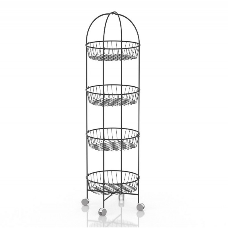 Tekno-Tel Μανάβης 4 Ραφιών Μεταλλικός Μαύρος Ματ 31x31x95εκ Tekno-Tel Μανάβης 4 Ραφιών Μεταλλικός Μαύρος Ματ 31x31x95εκ