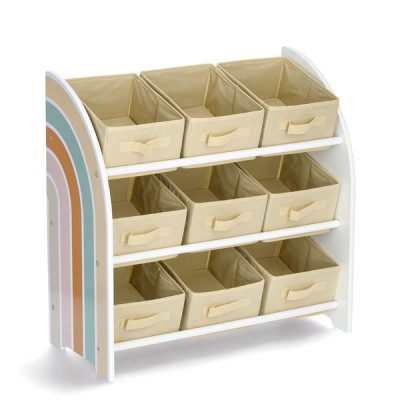 Z Present Ραφιέρα Παιδική Ξύλινη με 9 Αποθηκευτικά Καλάθια Rainbow 65x30x64εκ Z Present Ραφιέρα Παιδική Ξύλινη με 9 Αποθηκευτικά Καλάθια Rainbow 65x30x64εκ