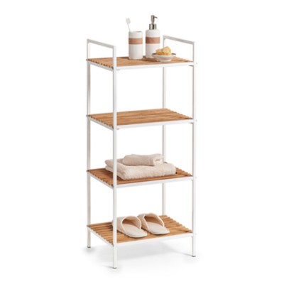 Z Present Ραφιέρα Μεταλλική-Μπαμπού Λευκή 39x33x95 Z Present Ραφιέρα Μεταλλική-Μπαμπού Λευκή 39x33x95